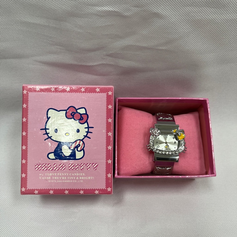 Hello Kitty Silver Cuff Bracelet Watch